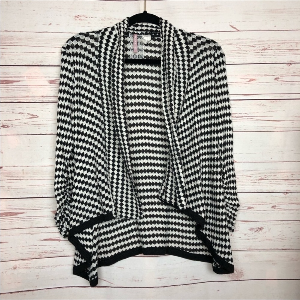 Mauve Herringbone Open Waterfall Cardigan Size M